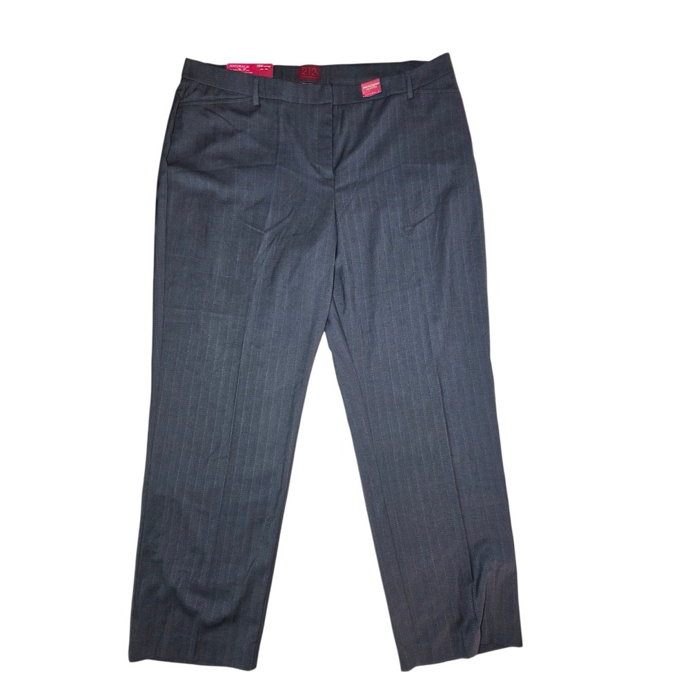 212 Collection Gray Pinstripe Straight Leg Womens Dress Pants 18W Average 40x31